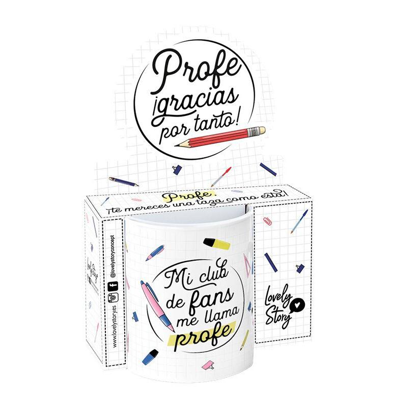 LOVELY STORY Taza Mi Club de Fans Me Llama Profe 330ml Cerámica