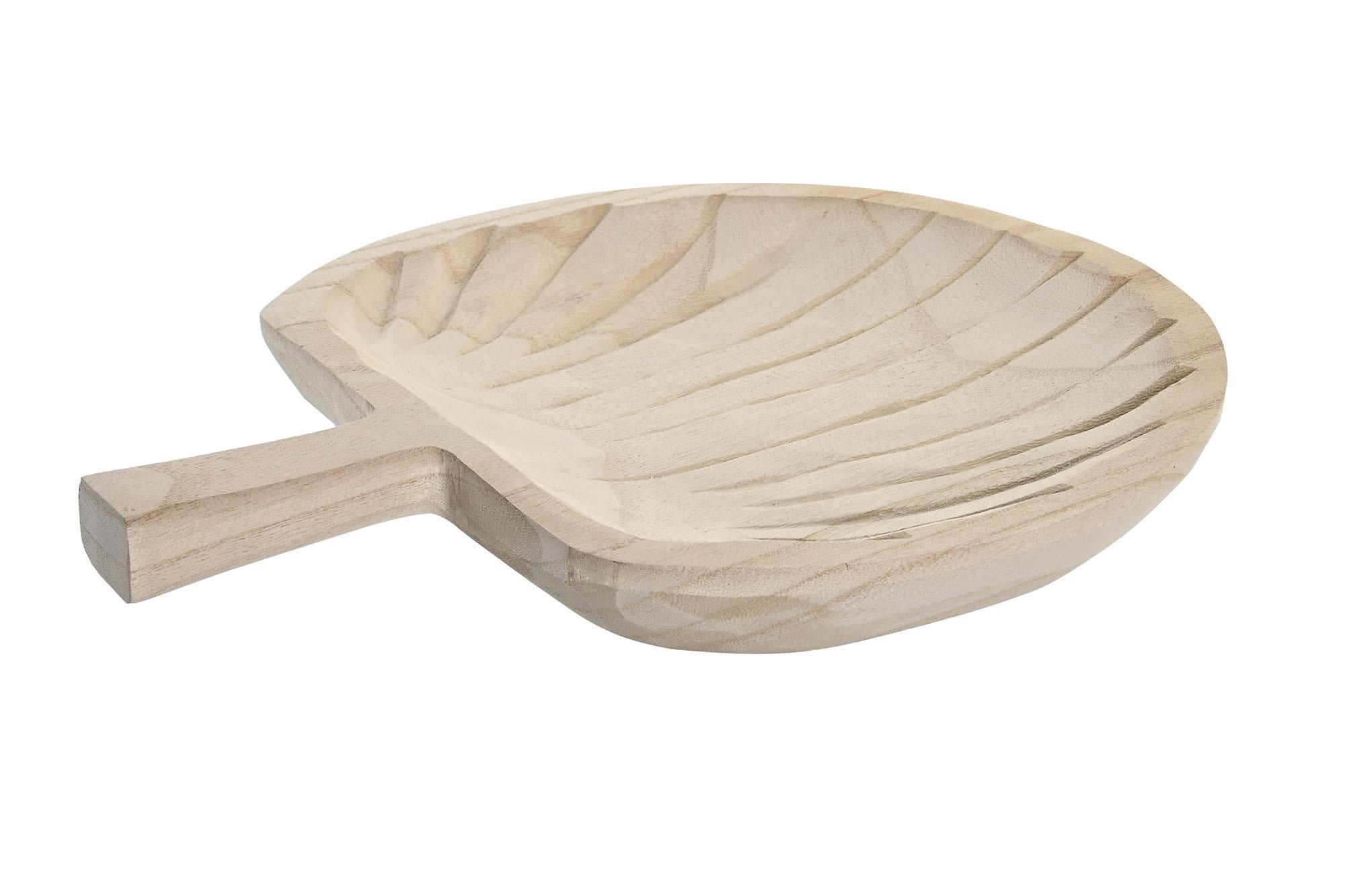 DKD Home Decor Centro de Mesa Tropical Hoja de Paulownia Marrón 32x4x39 cm