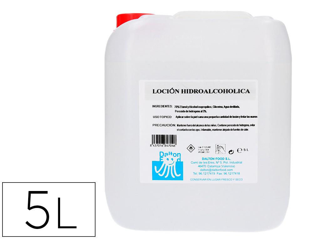 Gel hidroalcohólico para manos, limpia y desinfecta sin aclarado, garrafa de 5 litros