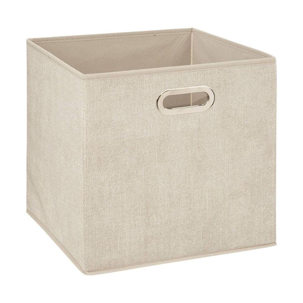 5Five Caja organizadora para estantería, tela, 31x31x31 cm, color beige