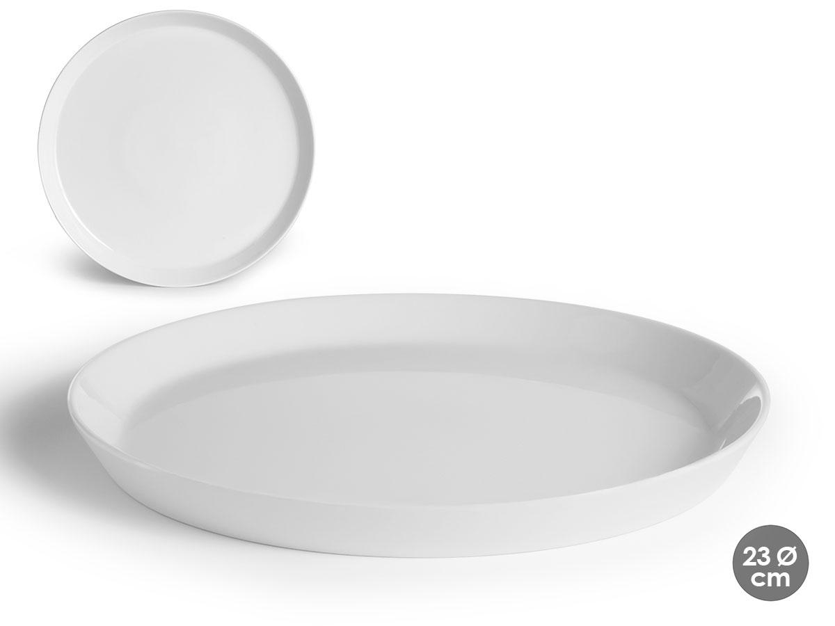 Vessia Bandeja Redonda de Porcelana 23 cm Blanco (24 Unidades)