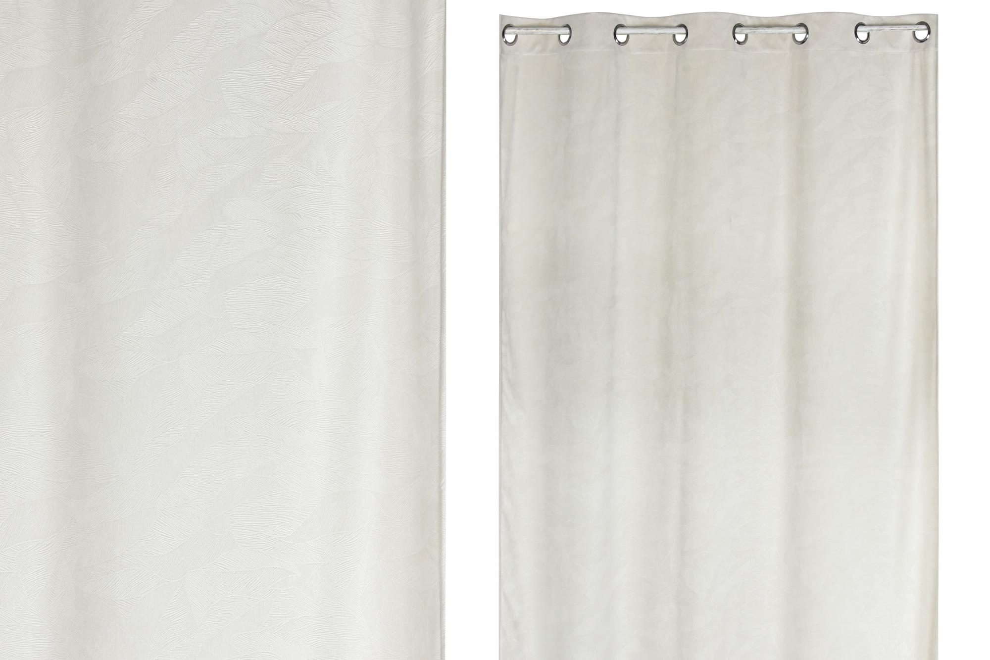 DKD Home Decor Cortina Urban Poliéster Crudo 260 x 140 cm con 8 Anillas Pack 2 Unidades