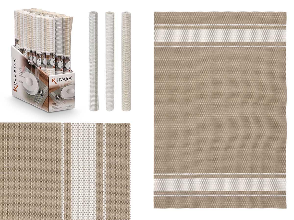 Kinvara Salvamantel 30x45 cm Rayas Surtidos en Beige, Blanco y Gris (48 Unidades)