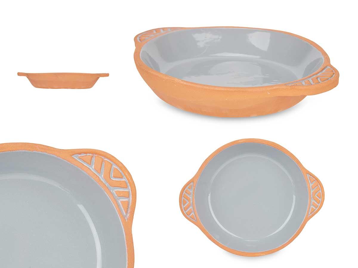 La Dehesa Cazuela de Barro Redonda con Asas 20 cm Gris (8 Unidades)