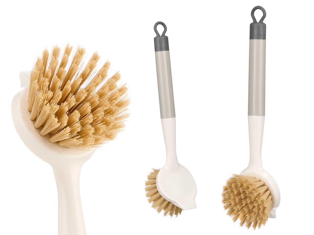 Arte Regal Cepillo con Asa para Fregar, 7x25.5x7 cm, Blanco/Gris/Madera (36 Unidades)