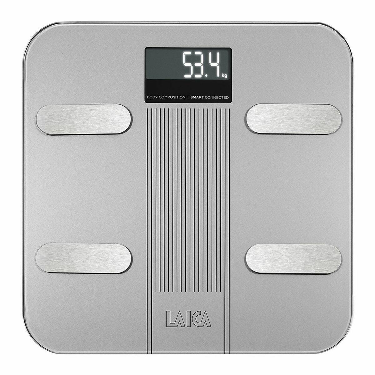 Laica PS7005 Báscula de Baño Digital Bluetooth Composición Corporal Inteligente Plata 180Kg