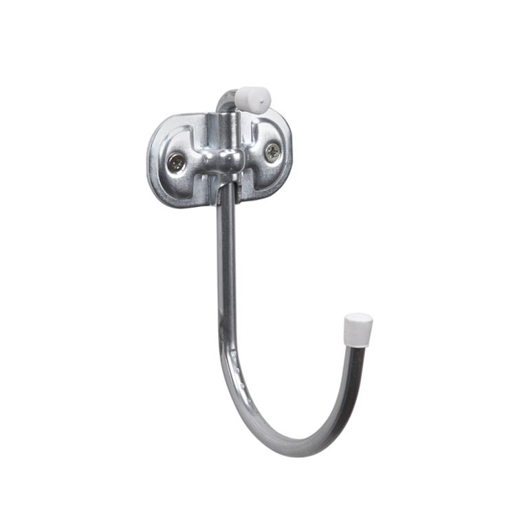 Sauvic Gancho multiusos colgador cromado 150mm - Acero/polipropileno - Soporta 25 kg - Incluye tacos y tornillos