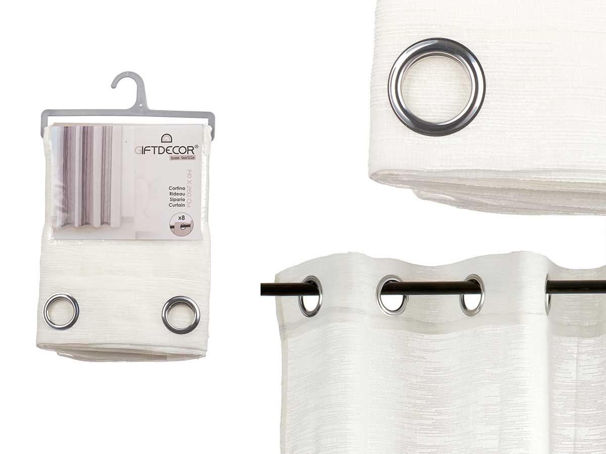 Giftdecor Cortina Multirayas Natural 140x260 cm - 100% Poliéster (6 Unidades)