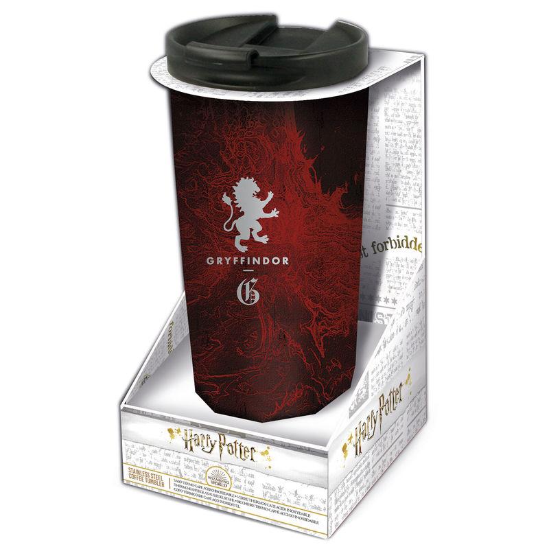 STOR Vaso Café de Viaje Harry Potter Gryffindor 425ml Acero Inoxidable con Tapa en Caja Regalo
