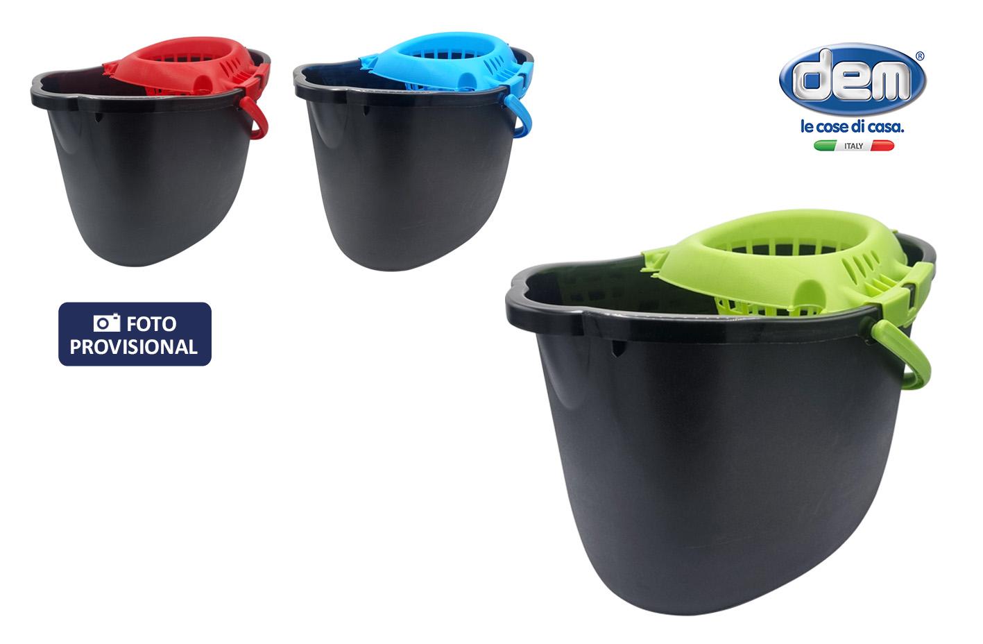 Inde Cubo Reciclado con Escurridor de 13 litros, Colores Surtidos, Medidas: Ancho 27 cm, Alto 28 cm, Largo 35,5 cm (12 Unidades)