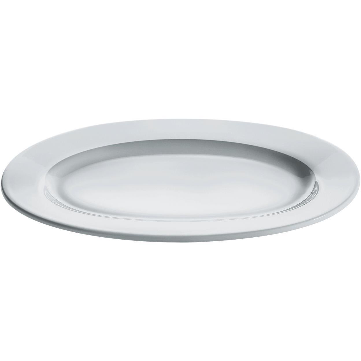 Alessi AJM28/22 PlateBowlCup Fuente Ovalada en Porcelana Blanca - Diseñado por Jasper Morrison