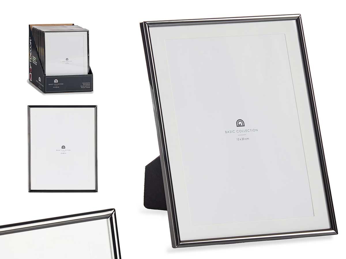 Giftdecor Portafotos de Acero Negro 15x20 cm con Cristal (24 Unidades)