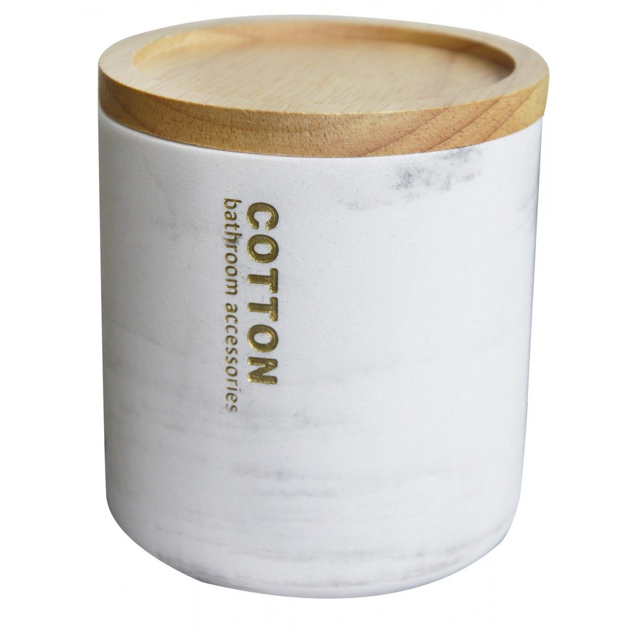 Algodonero con Tapa de Resina, Diseño de Mármol. Algodonero Bastoncillo y Discos de Algodón, Elegante/Moderno 10,5x9,5cm