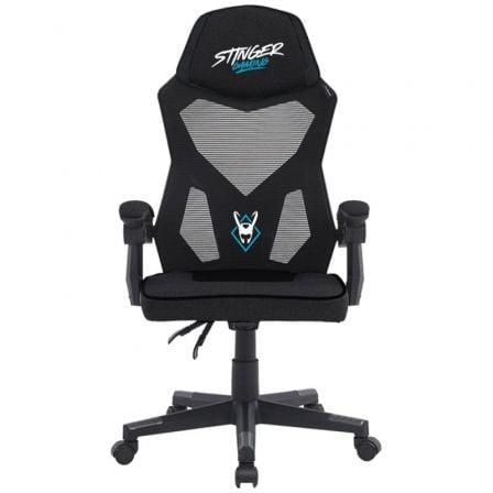 Woxter GM26-124 Silla Gaming Stinger Station Sense Negra con Respaldo de Malla, Asiento Acolchado, Altura y Reclinación Ajustable