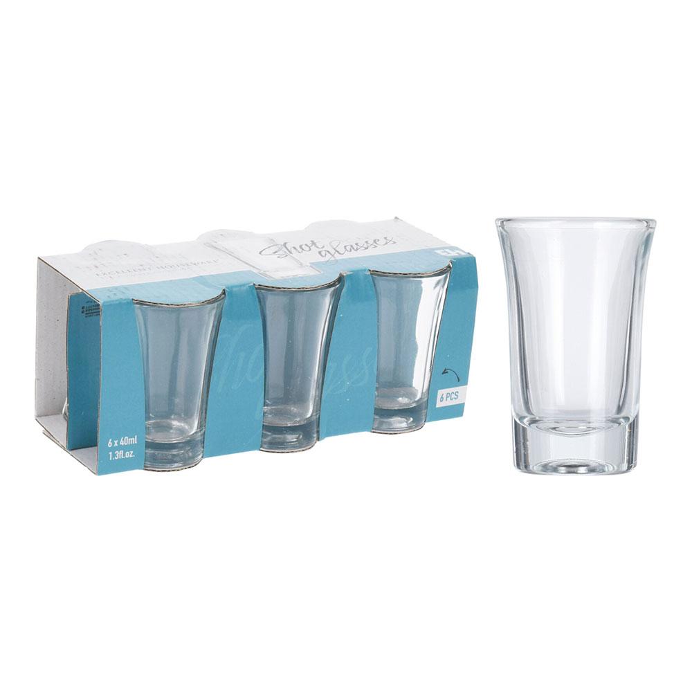 Excellent Houseware Set de 6 vasos pequeños de cristal 40ml
