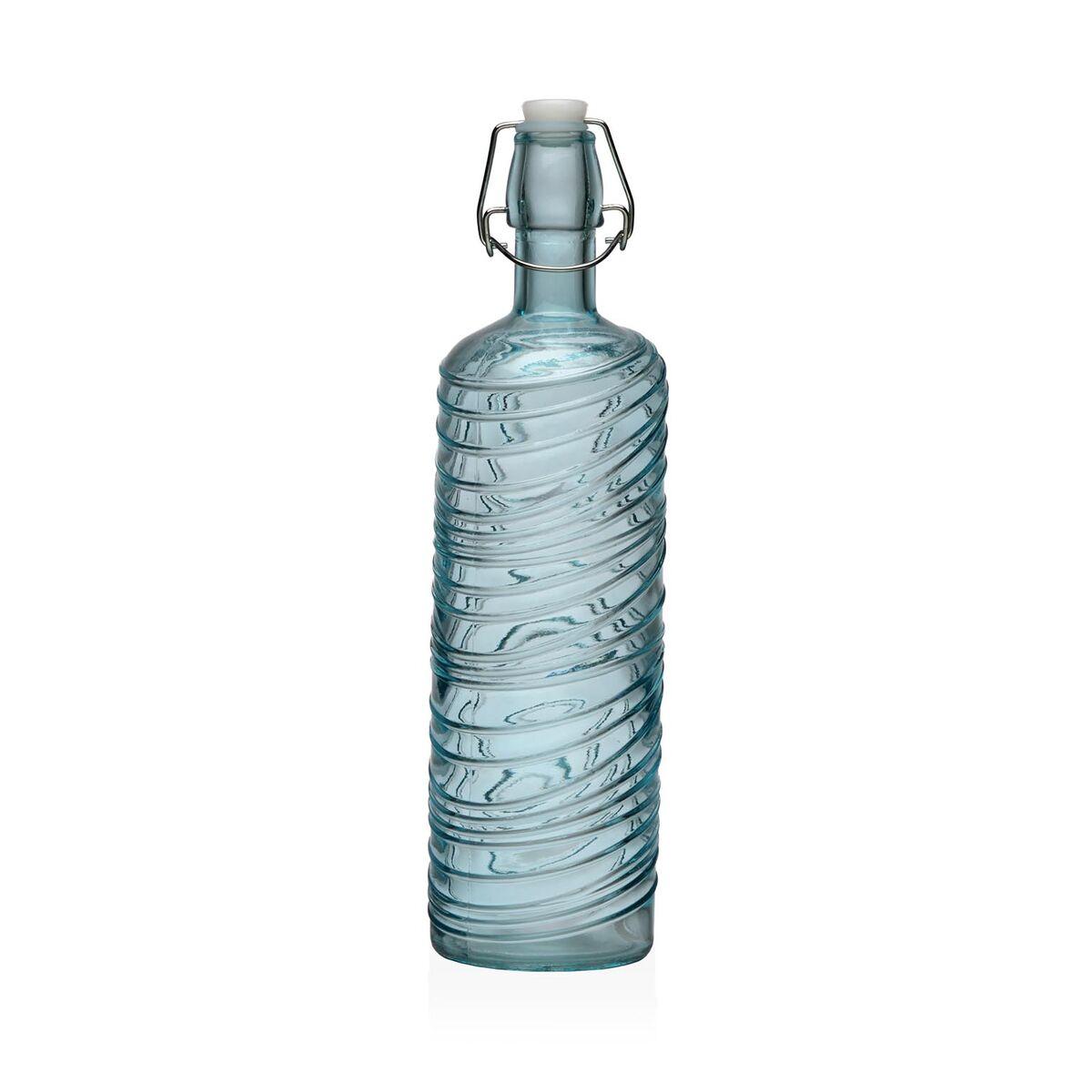 Botella de Agua Versa Turquesa Vidrio Aluminio 1 L 8,2 X 30,6 X 8,2 CM