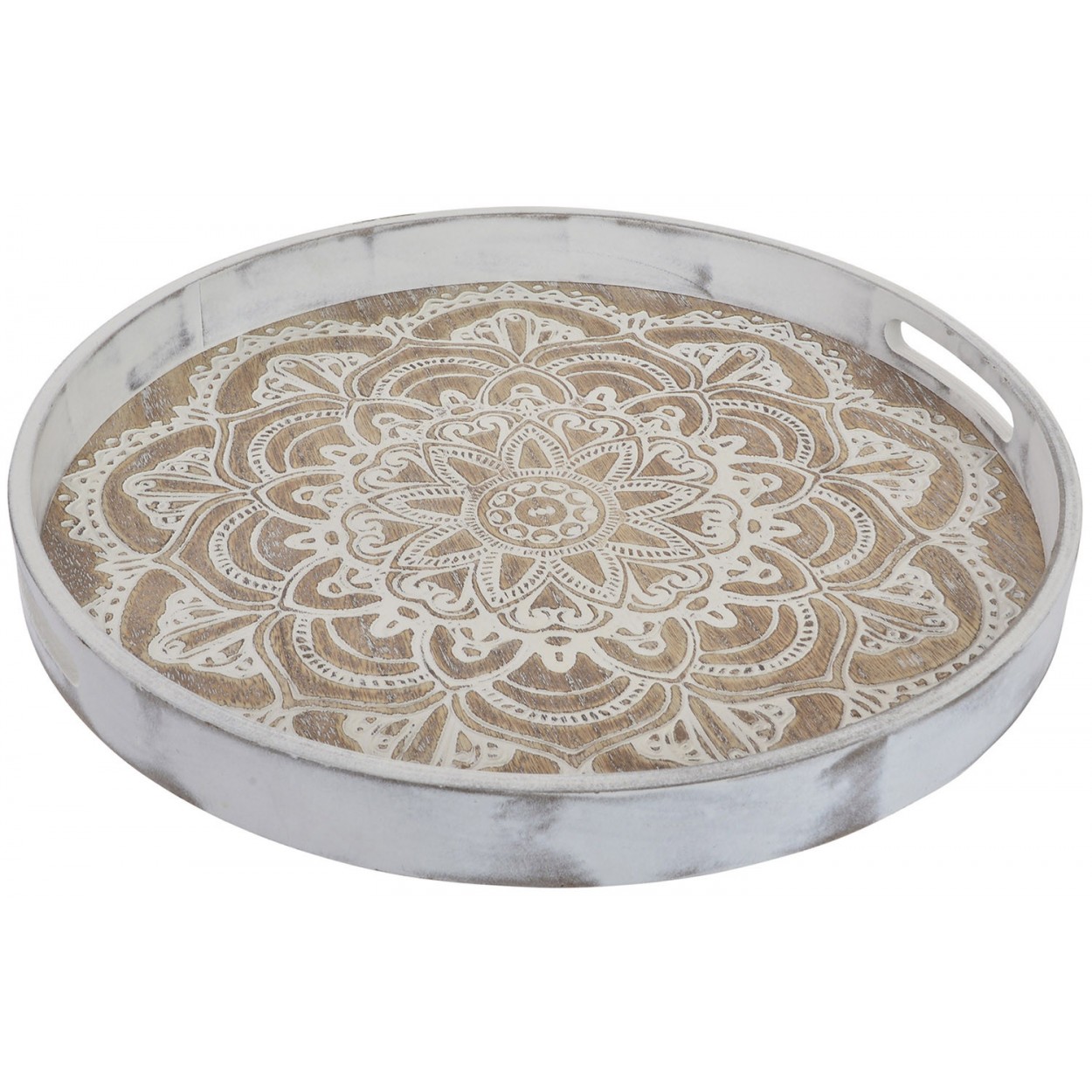 BANDEJA DECORATIVA DE MADERA MANDALA 4X38