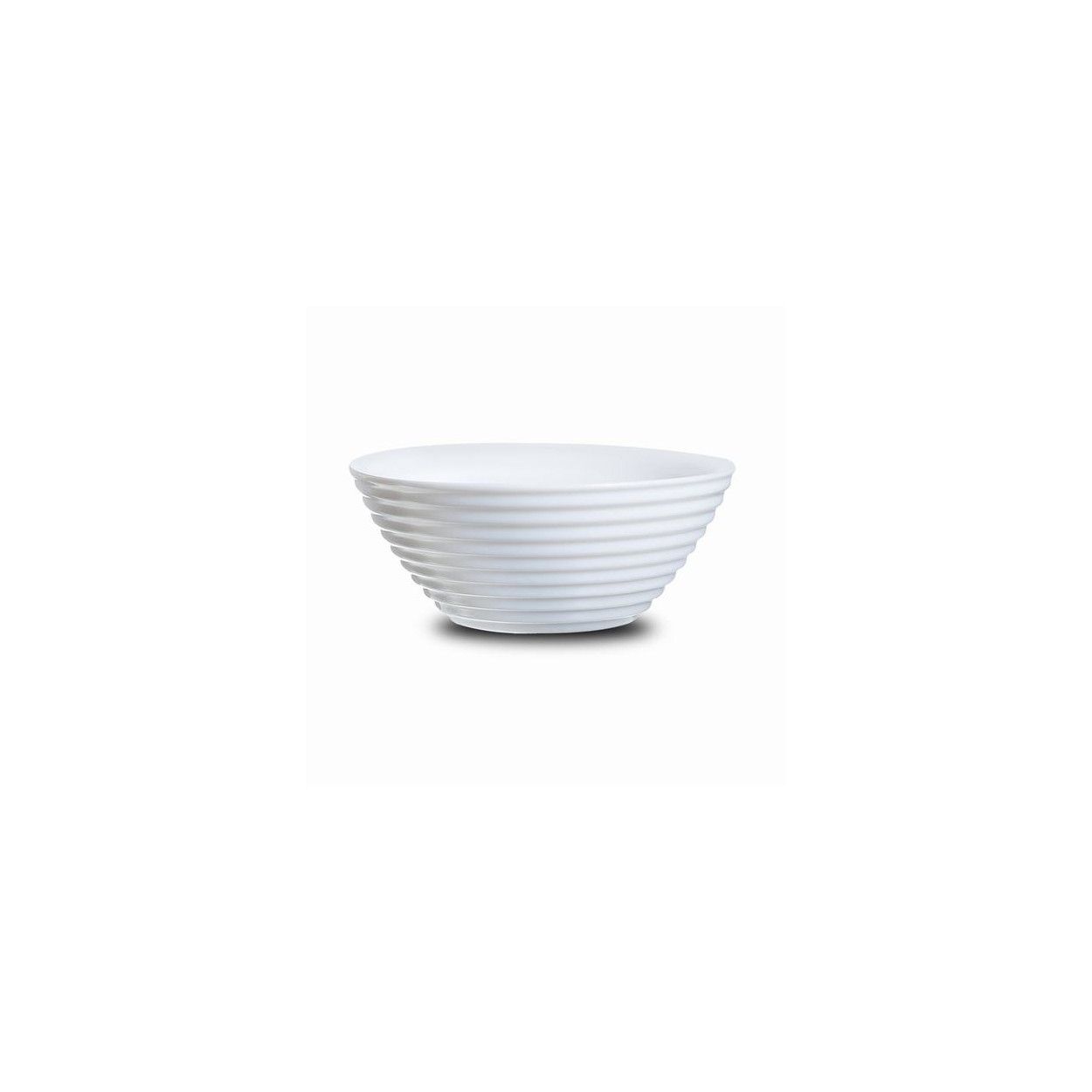 Bol/Cuenco Blanco Elegante, Set de 6. Para el menaje del Hogar/Cocina. Diseño de Lineas Onduladas, Original/Moderno 16 cm