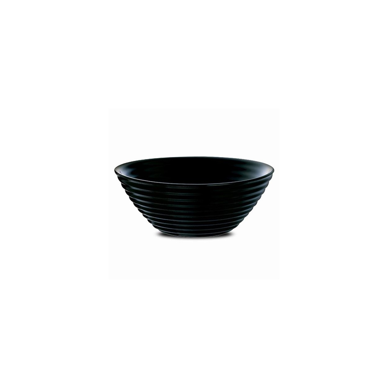 Bol/Ensaladera Negra Elegante, Set de 6. Para el menaje del Hogar/Cocina. Diseño de Lineas Onduladas muy Original 16 cm