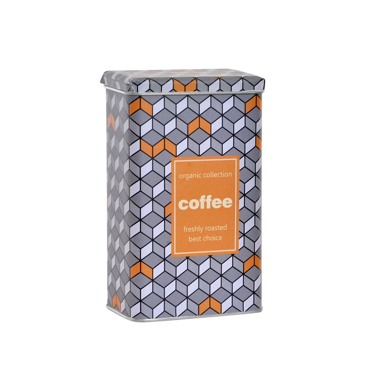 Bote/Lata Metal de Almacenamiento para Café, 3 Modelos a elegir. Diseño Geométrico/Brillante 9,5X6X16 cm.-Hogarymas-