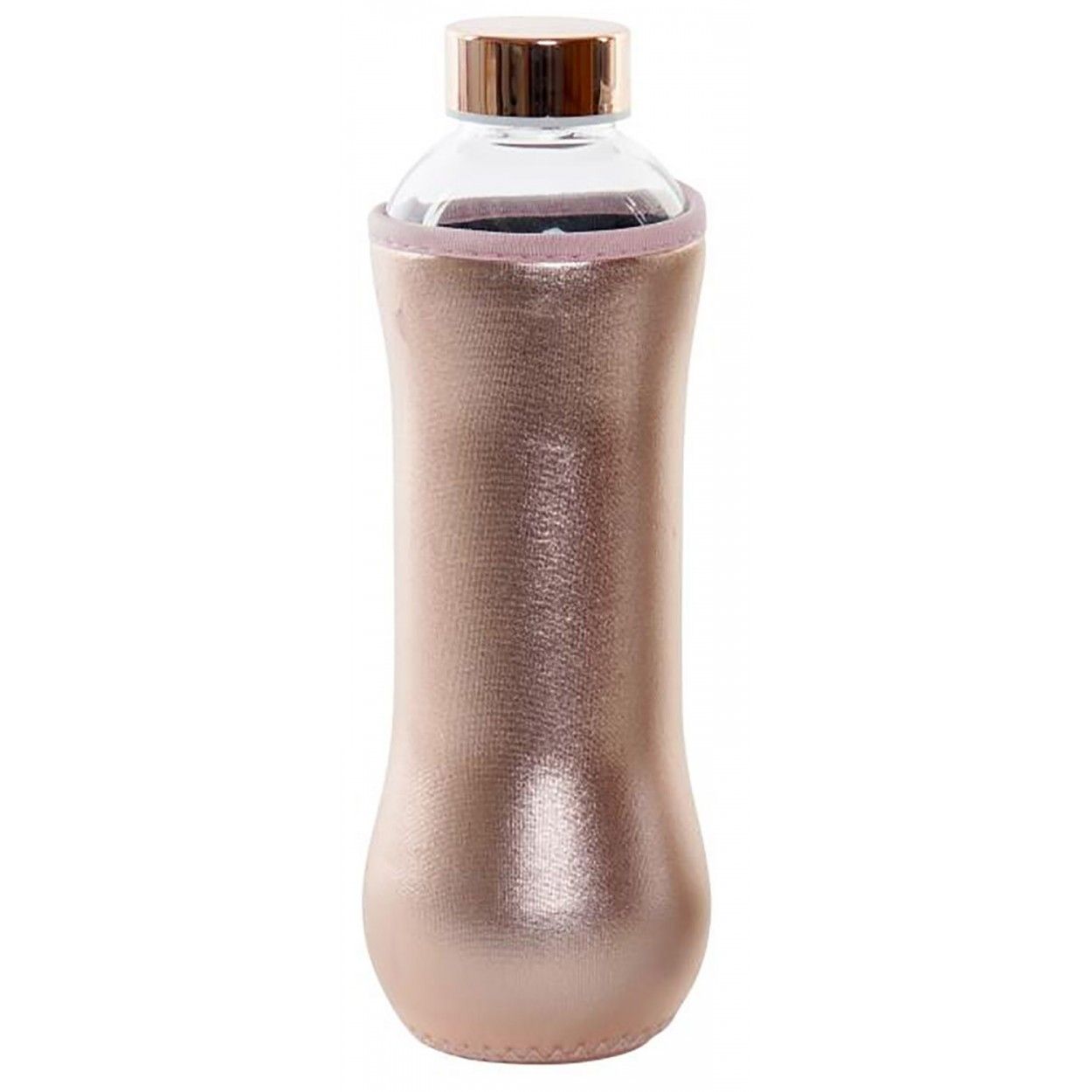 Botella Cristal Agua 600 ml, Botellas de Agua con Funda y Tapa. Diseño Práctico y Moderno 8,5x8,5x23 cm 600mL - Hogar y Mas