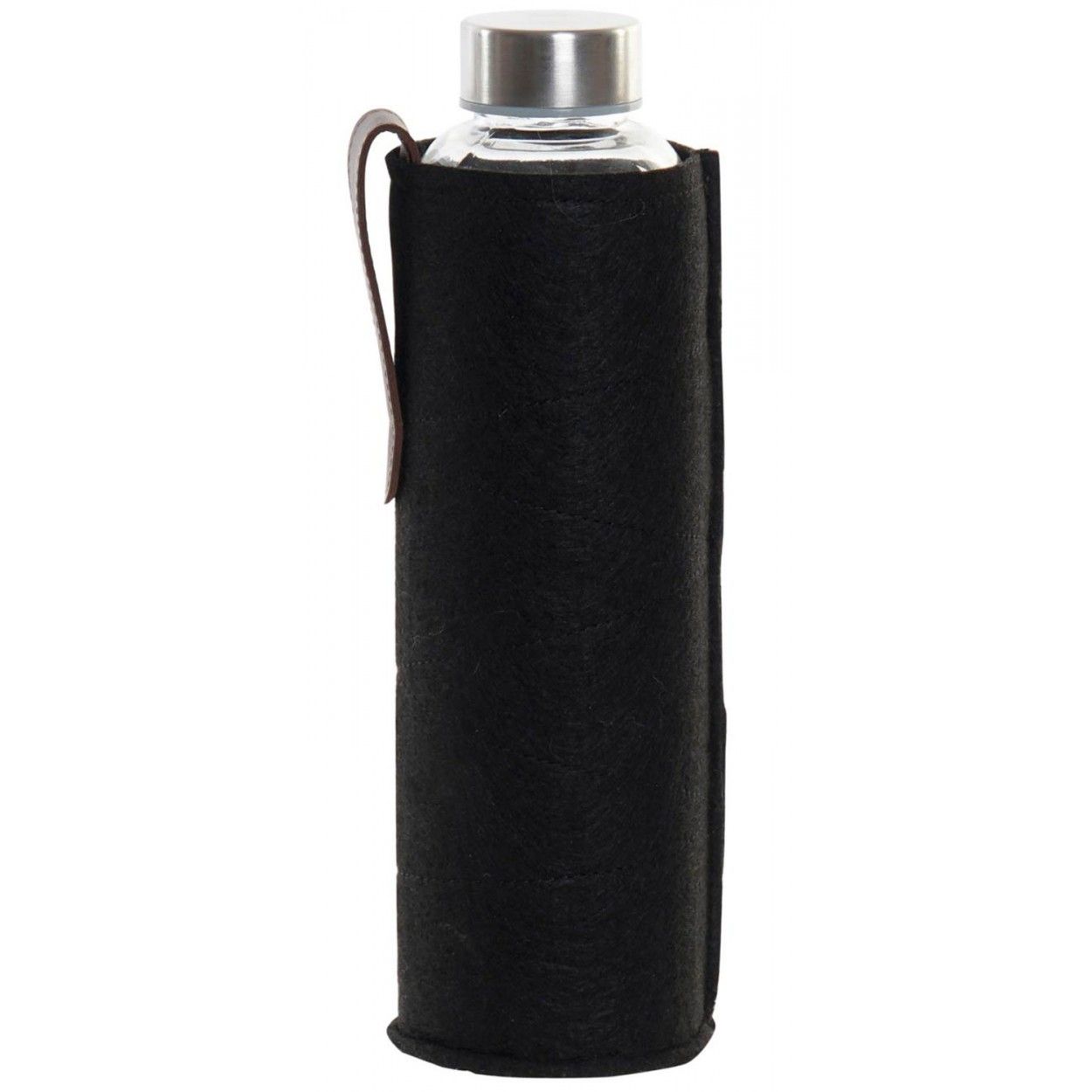 Botella Cristal Agua 600 ml, Botellas de Agua con Funda y Tapa. Diseño Práctico y Moderno 8,5x8,5x23 cm