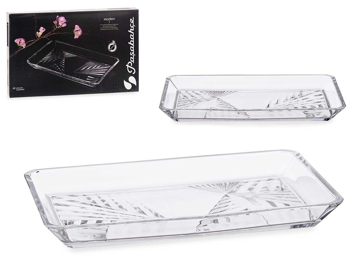 Pasabahce Bandeja Madlen Crystalline 27.5x16.5 cm - Vidrio Transparente (6 Unidades)