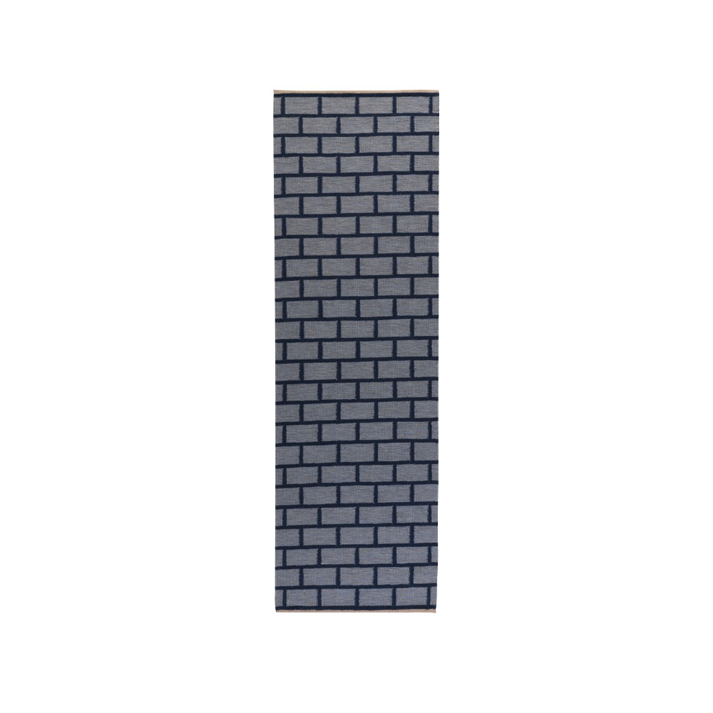 Alfombra de recibidor Brick Blue, 80x250 cm