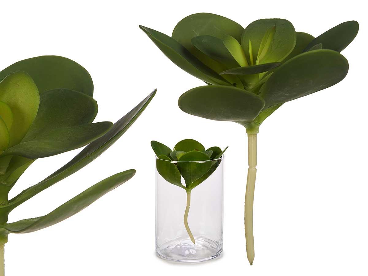 Ibergarden Planta Hoja Redonda de Plástico Verde 18x23x18 cm (18 Unidades)