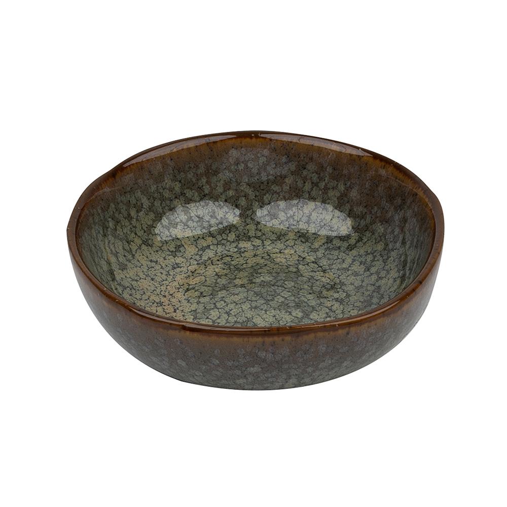 Avet Bol Colección Gris Antique 12 cm - Set de 6 Unidades con Diseño Esmaltado Reactivo Único y Acabado Brillante