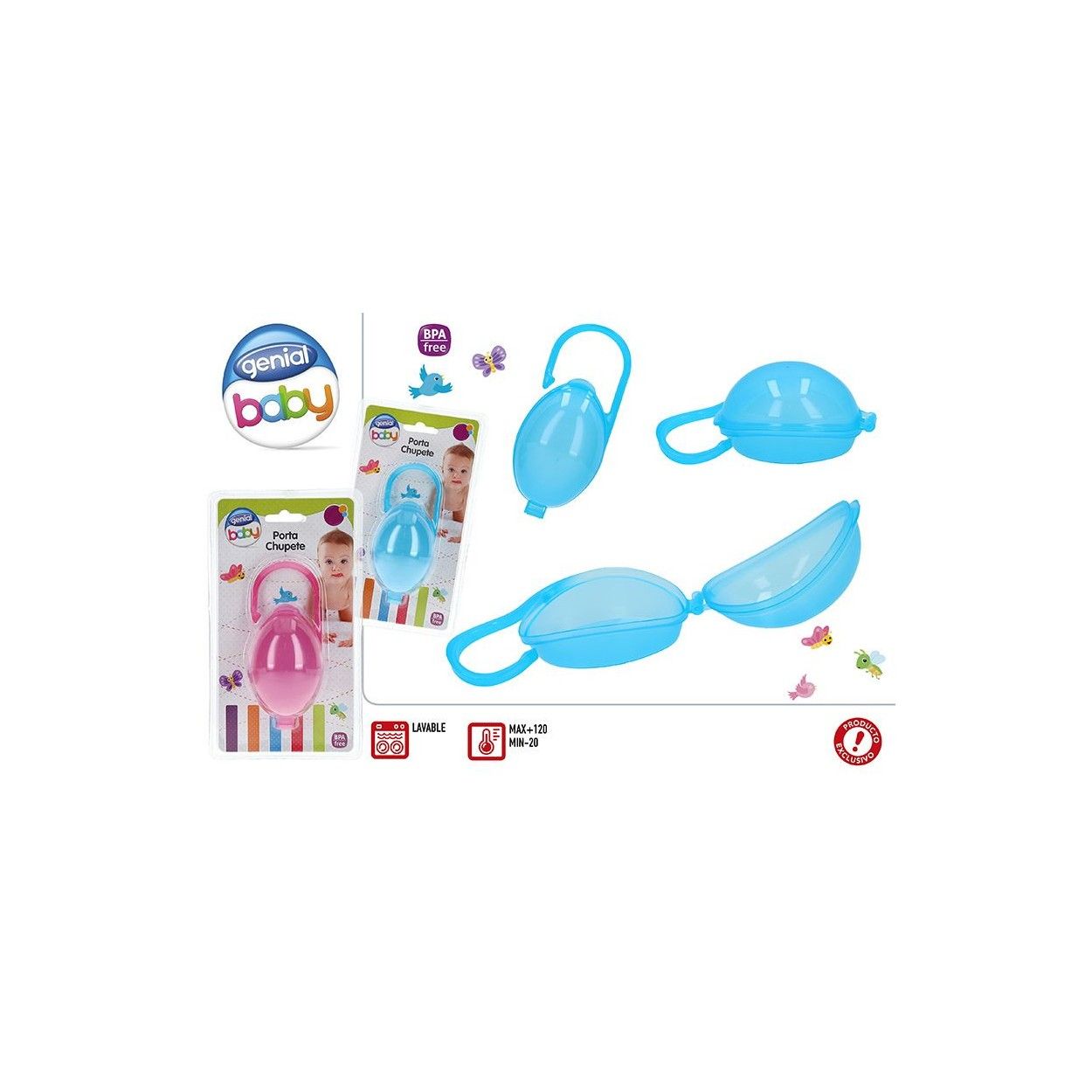 Caja Portachupete, para Bebés, con diseño Ergonómico y estilo Moderno (12cm X 20,5cm X 6,5cm) - Hogar y Más