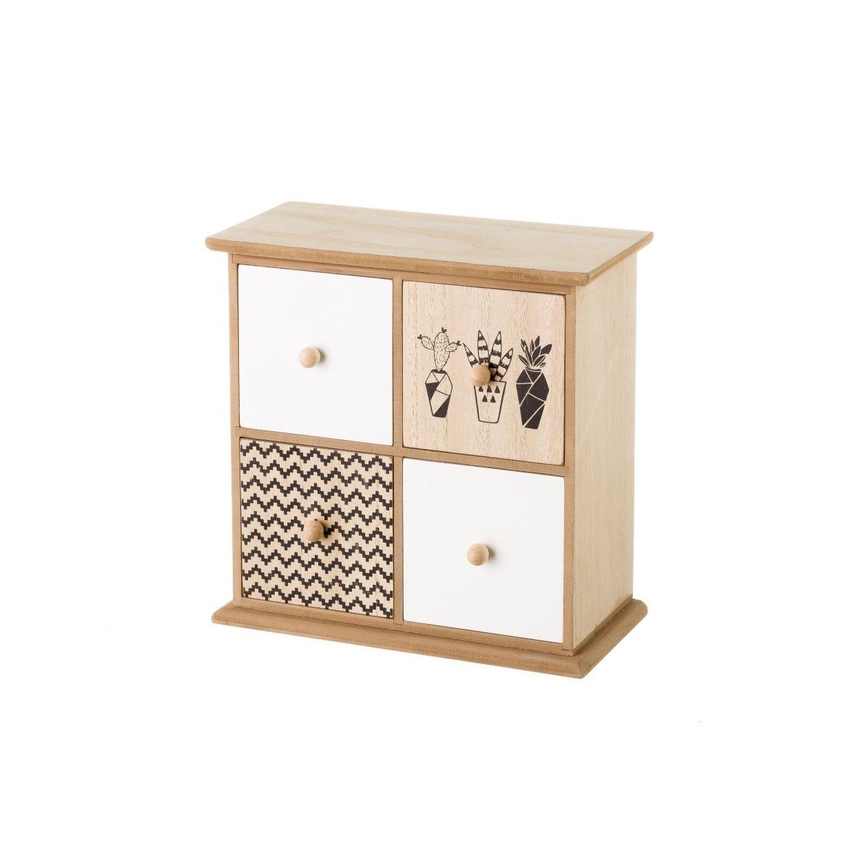 Cajonera con 4 cajones con diseño étnico - Hogar y más