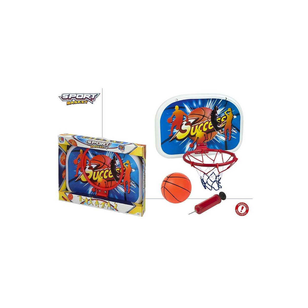 Canasta de Basket Tablero con Aro Metálico muy Original. Incluye balón e inflador 480 x 60 x 350 mm.-Hogarymas-