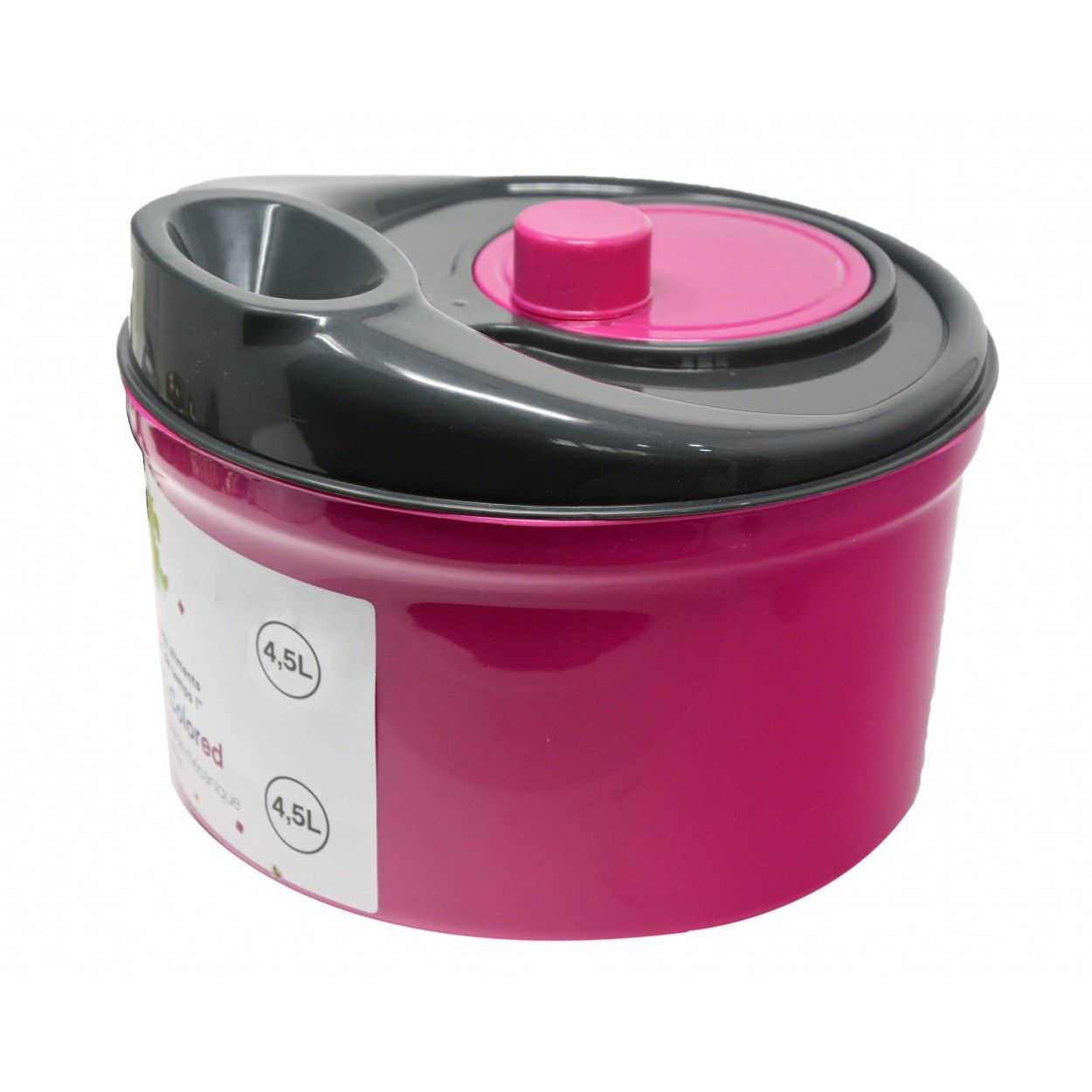 Escurridor para ensaladas y verdura con manivela retractable, Escurridor con Tapa Opáca Moderno y Original 4.5L, Diámetro 23cm