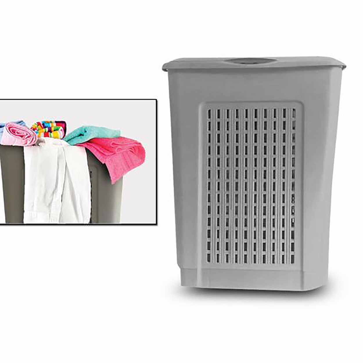 CESTO PARA ROPA MODERNO MARRÓN 42x32x58CM