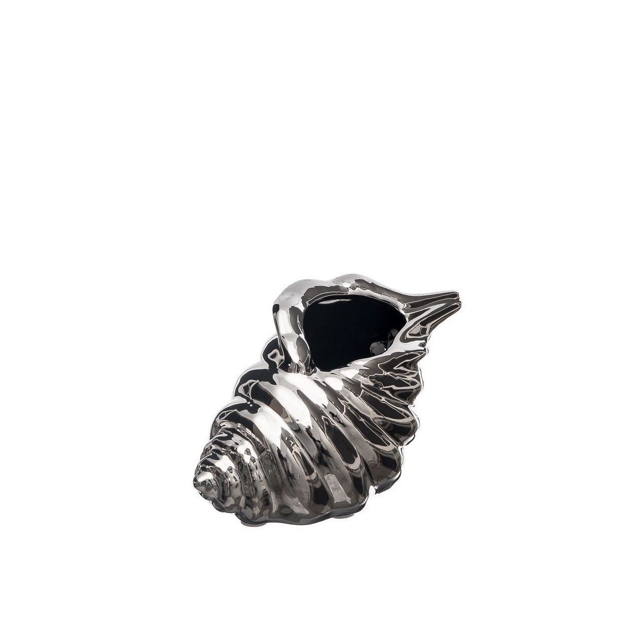 Concha de cerámica Figura pintada en color plateado Silver Sea - Hogar y Mas