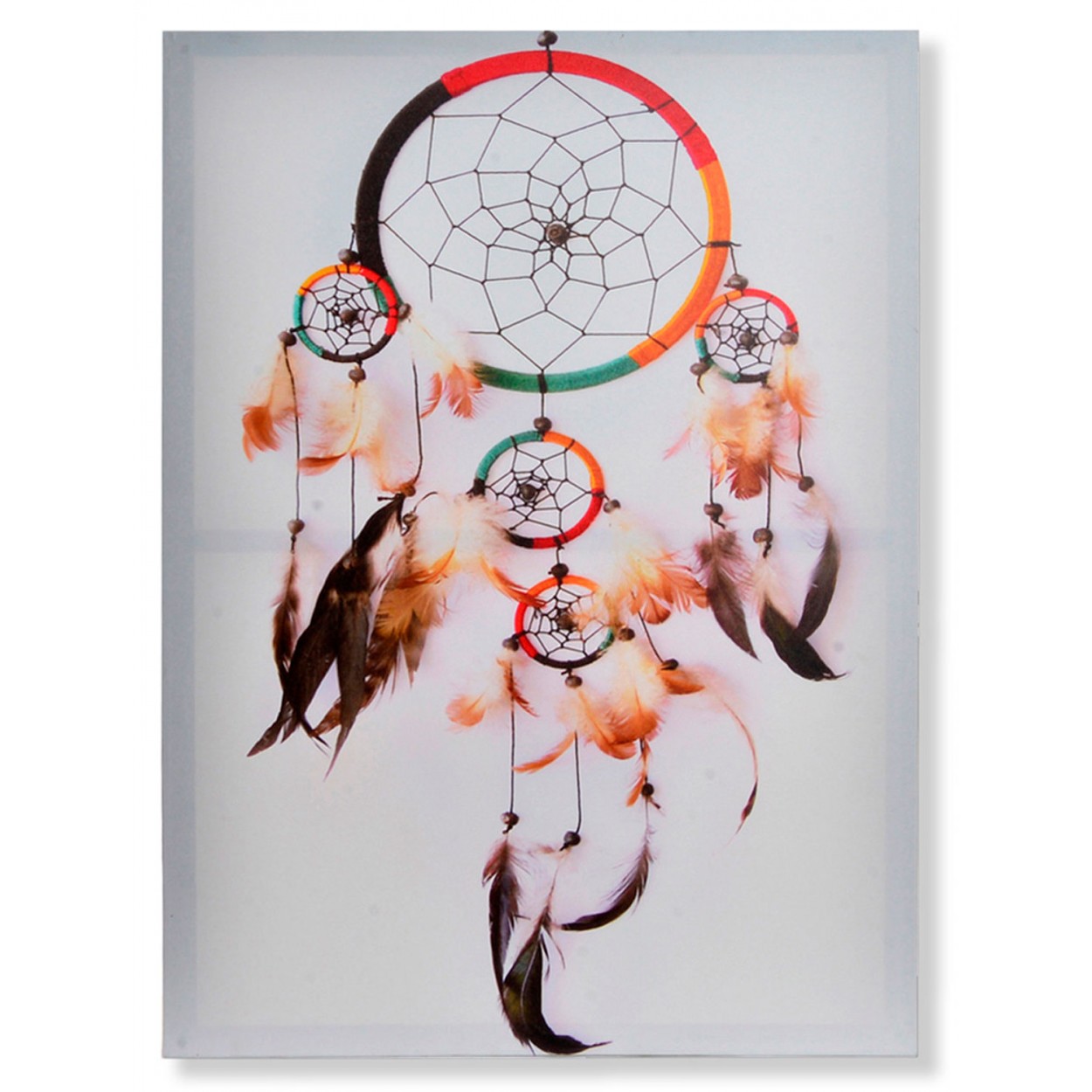 CUADRO DECORATIVO LIENZO ATRAPASUEÑOS ÉTNICO 50X70X2CM