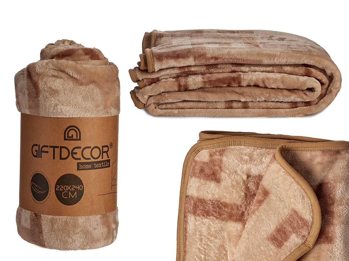 Giftdecor Manta Raschel Beige 220x240 cm (4 Unidades)