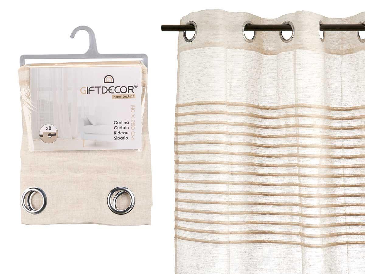 Giftdecor Cortina de Rayas Plegadas Beige 34x5x26 cm (6 Unidades)