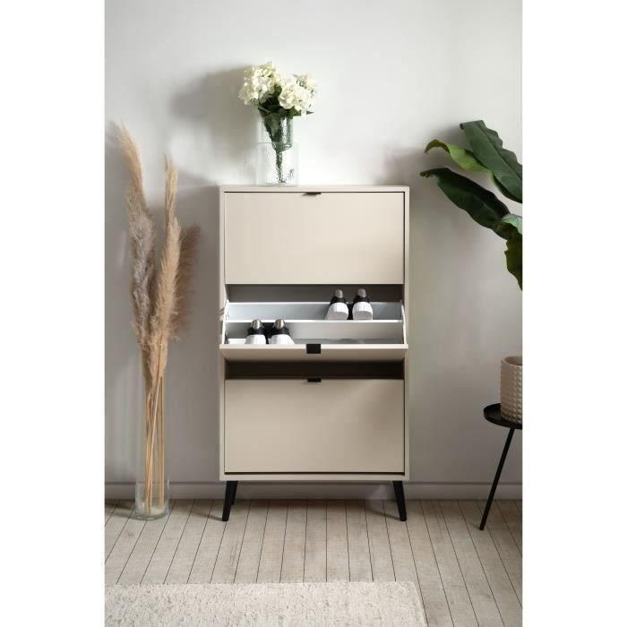 Zapatero VIGO003856 Arena 70 x 24 x 125 cm con Patas de madera maciza