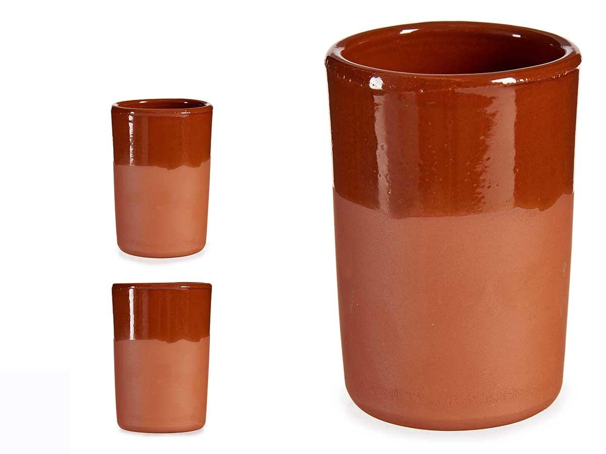 La Dehesa Vaso de Barro 250 ml, Color Miel, 7x10.5x7 cm (16 Unidades)