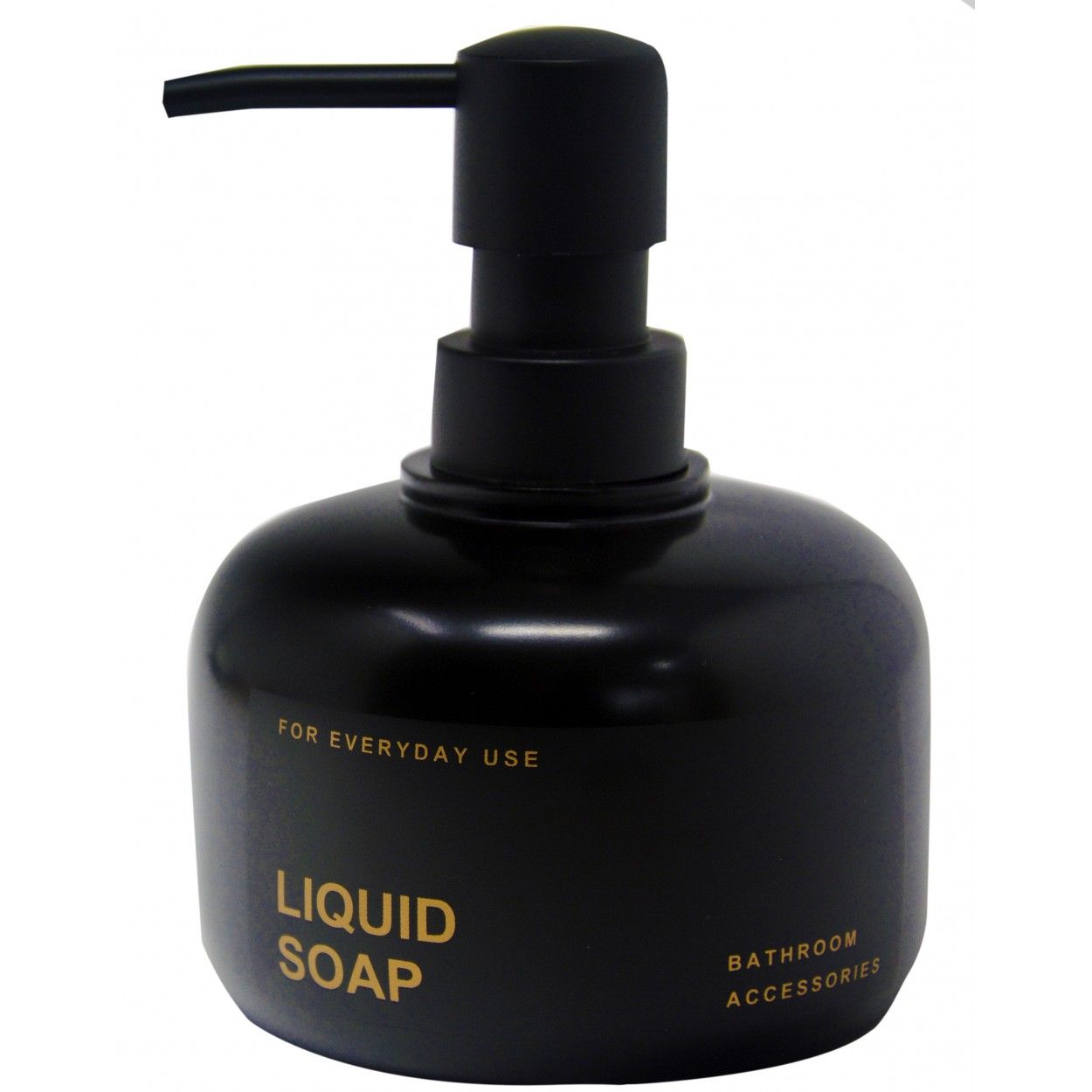 Dosificador Negro de Resina Circular, Dosificador con acabado Brillante, Elegante/Moderno 14x9,5cm - Hogar y Más