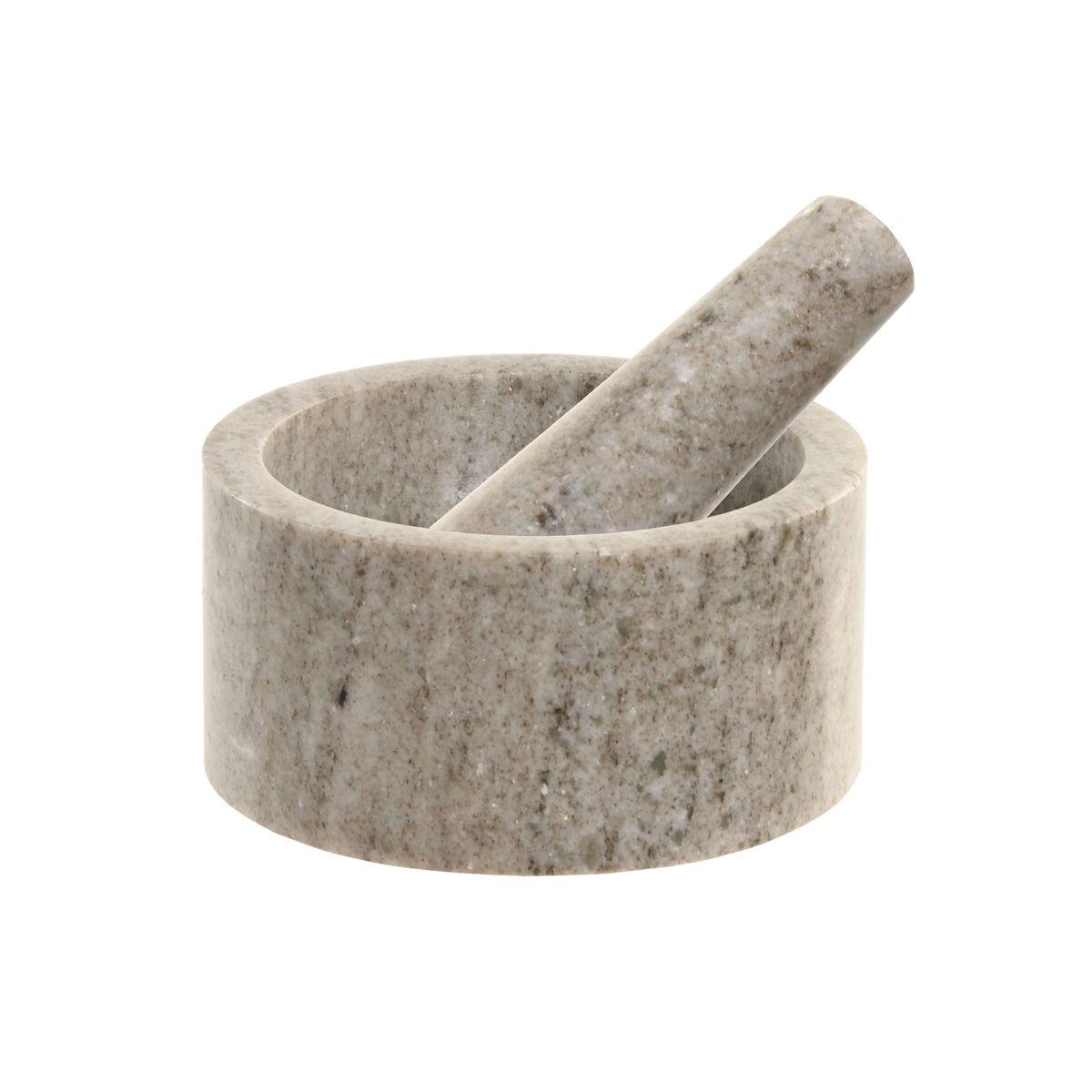 DKD Home Decor Mortero Moderno de Mármol Beige - Apto para Lavavajillas - 12.5 x 7.5 x 12.5 cm