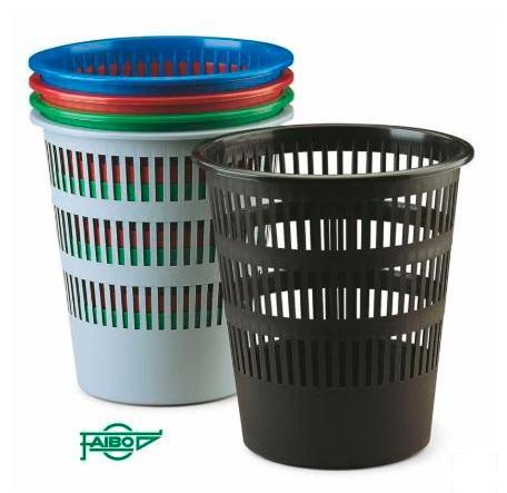 Faibo Papelera de plástico en polipropileno 12 L con rejilla 295x275 mm, Serie 307 -9U-