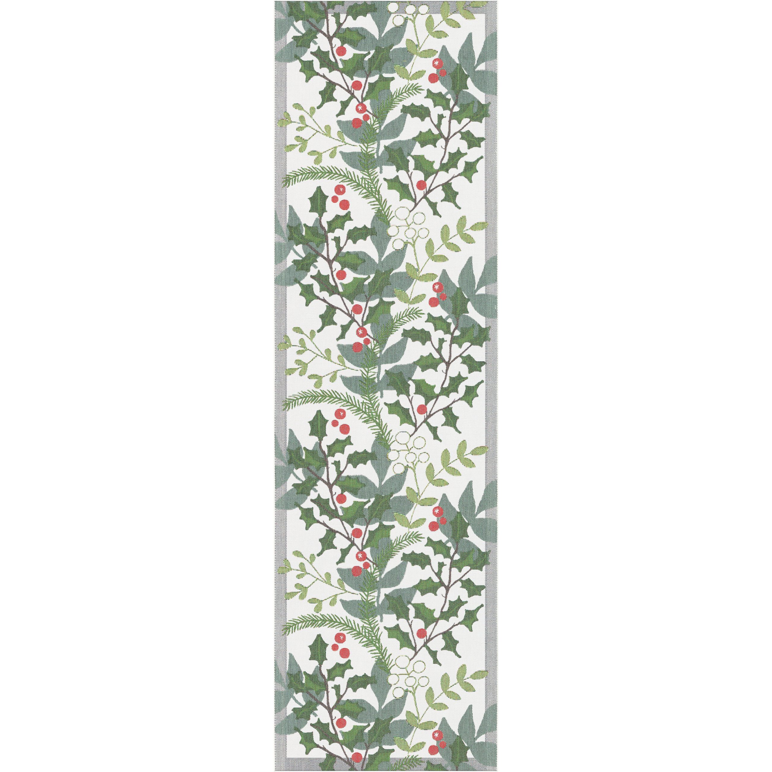 Camino de mesa Julia 35x120 cm blanco-verde