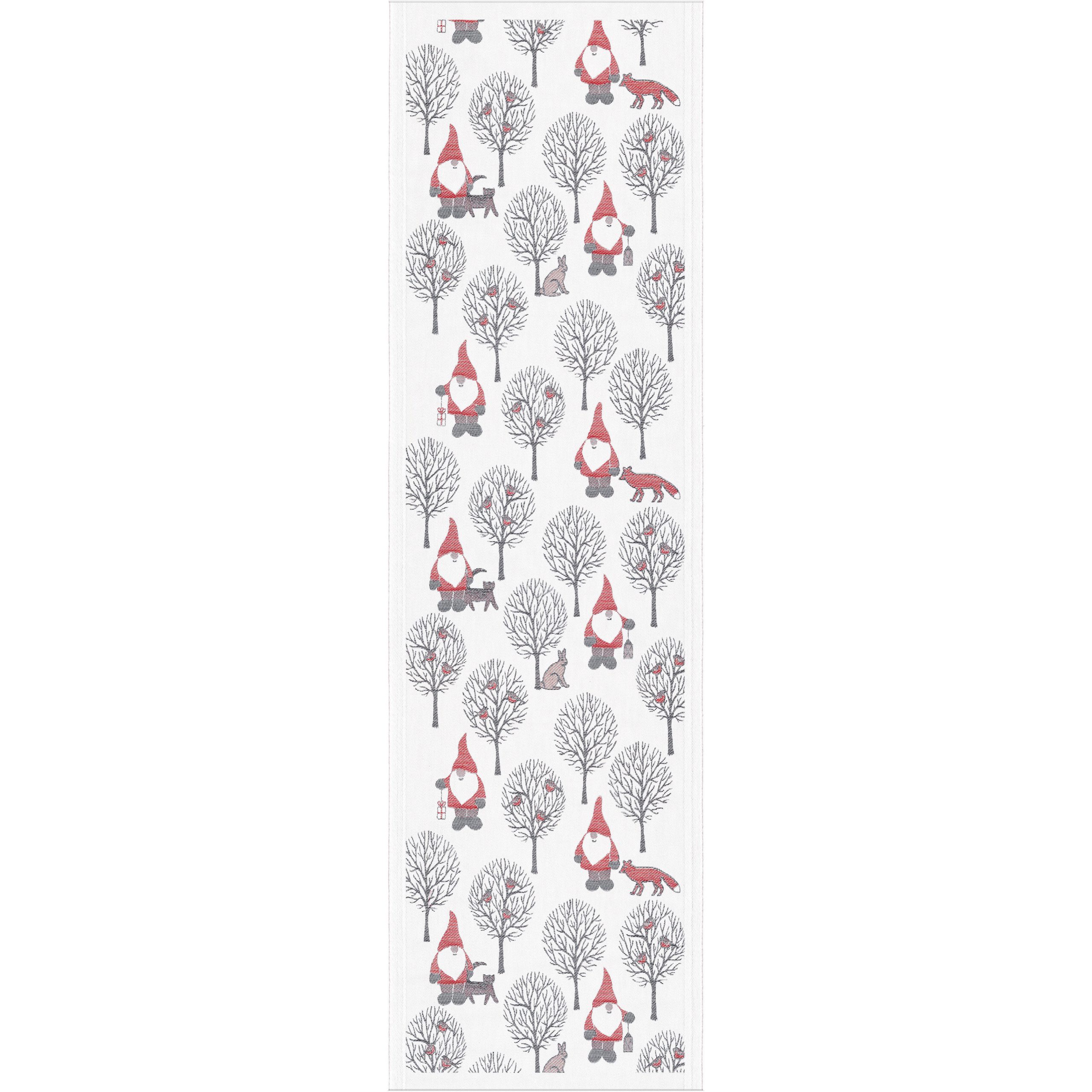 Camino de mesa Tomteliv 35x120 cm gris-rojo