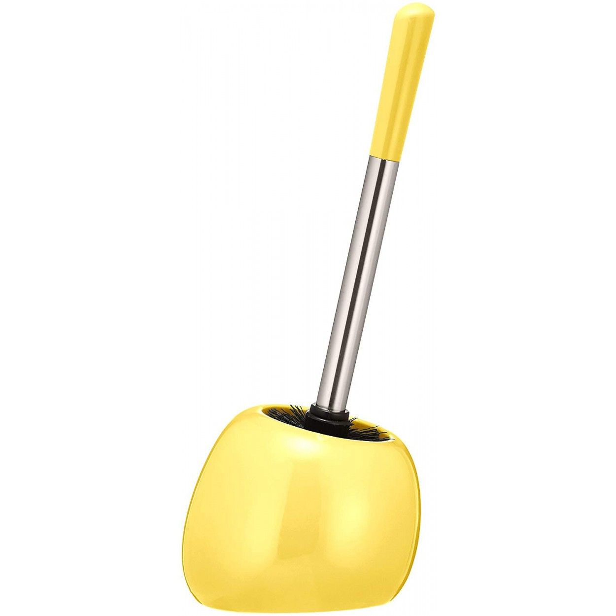 Escobillero Baño amarillo de Cerámica, Diseño Moderno y Original. Escobilleros WC para Baño 15X40 cm