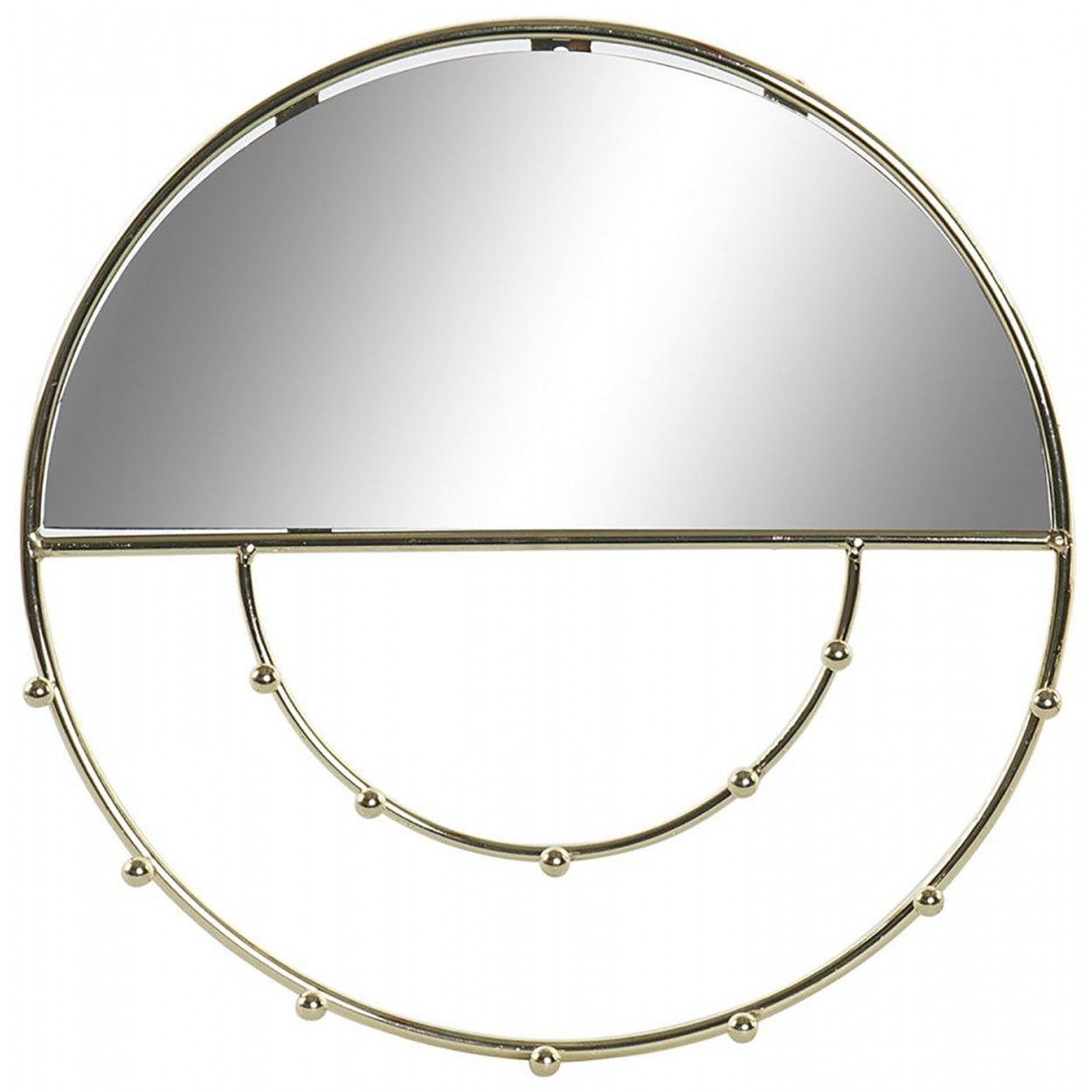 Espejo Joyero Pared Dorado de Metal, Espejos Joyeros Decorativos Originales. Decoración Dormitorio/Baño 3,5xø27cm - Hogar y Mas