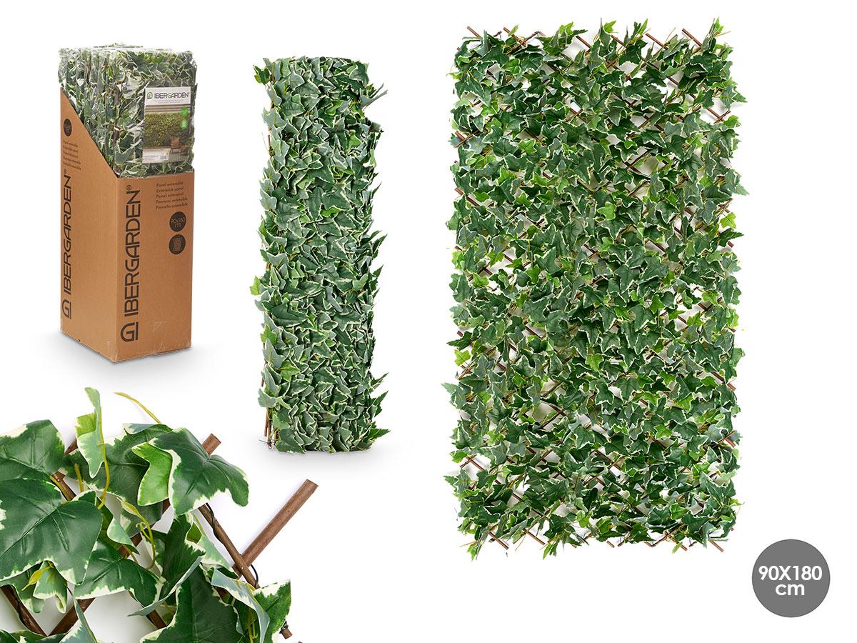 Ibergarden Panel Extensible Hoja Blanca Verde 90x180 cm - Plástico UV (8 Unidades)