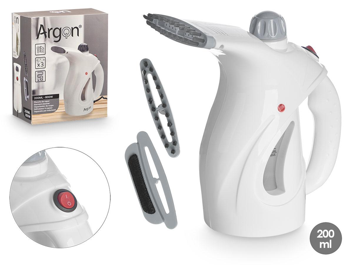 Argon Plancha de Vapor Asa Gris 160 ml, Blanco/Gris, 19x22x11 cm (6 Unidades)